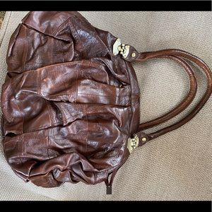 Leather handbag, brown